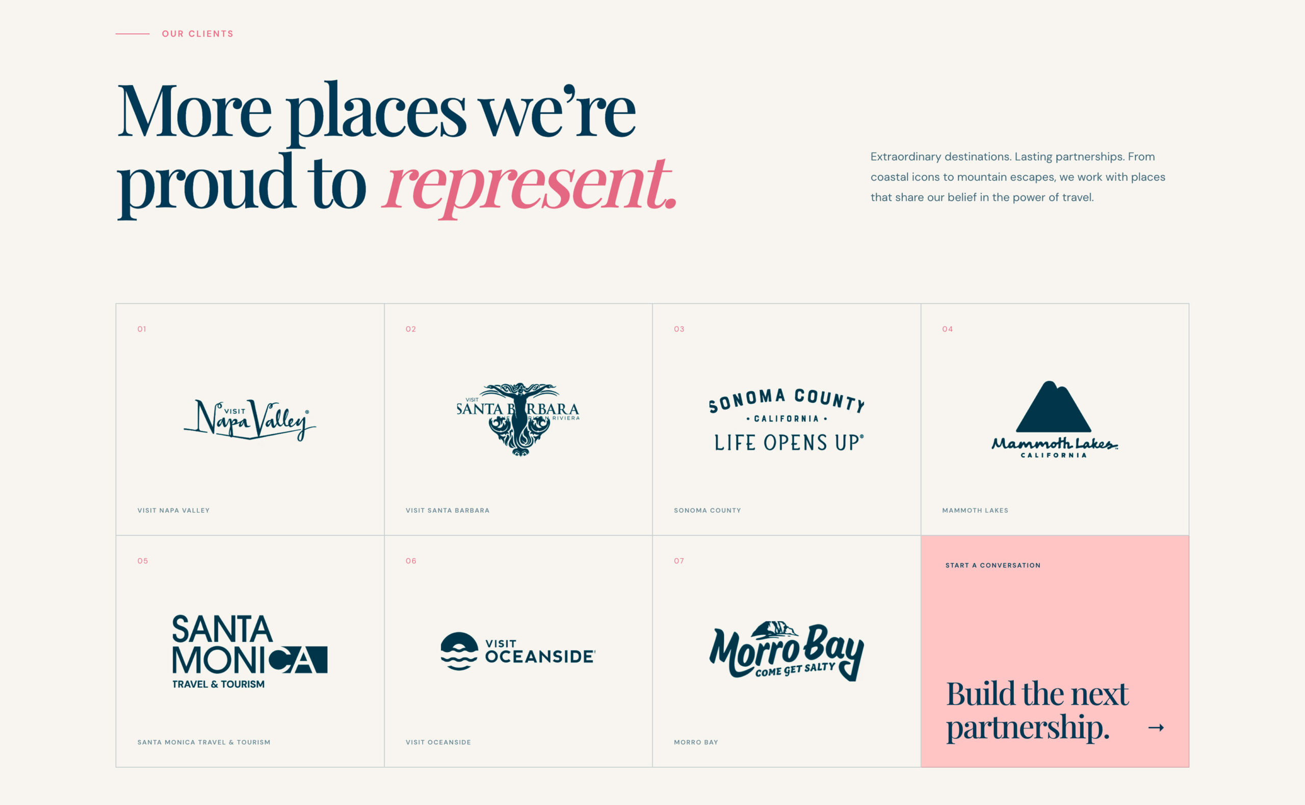 Rocket London services introduction with editorial typography and newly written positioning copy