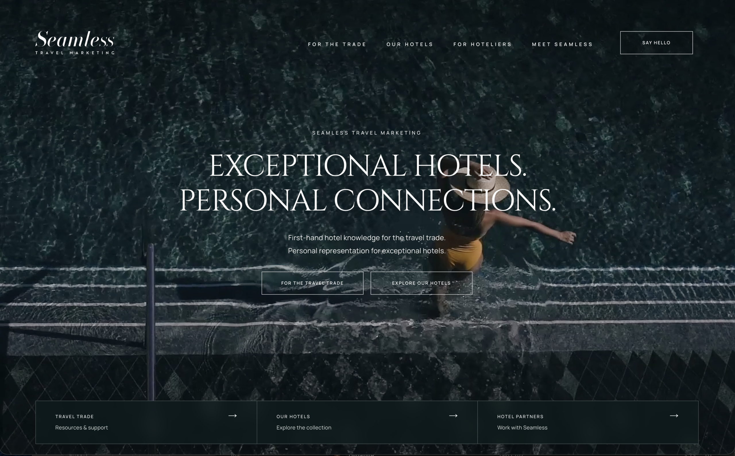 The redesigned Seamless homepage